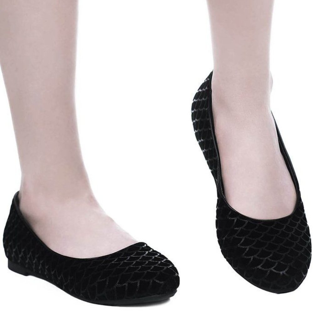 KILLSTAR Cursula velvet mermaid flats